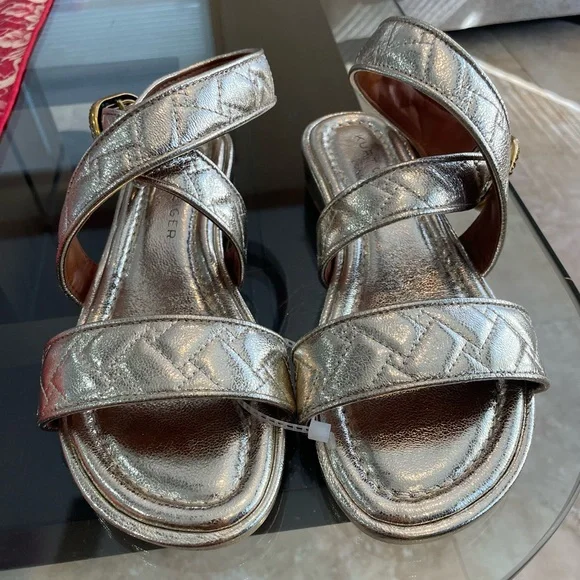 Kurt Geiger London Silver Mayfair Wrap Sandal Size 6.5